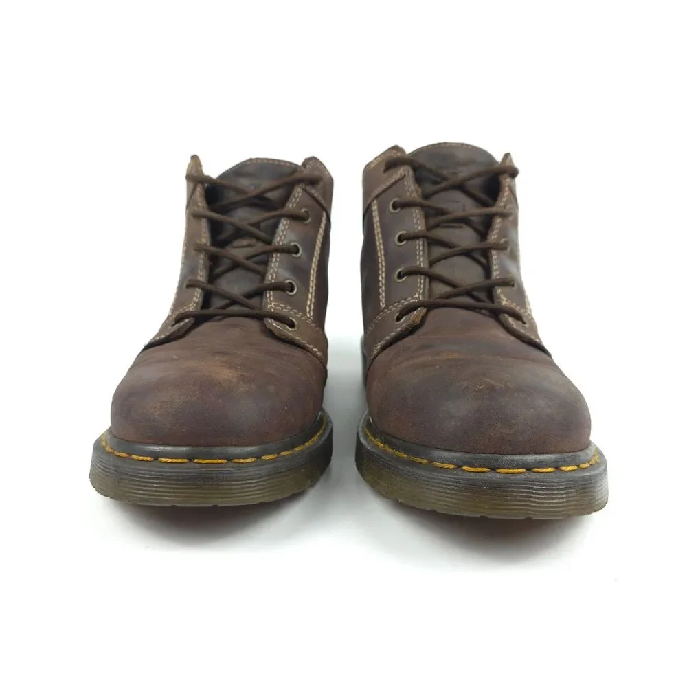 DR MARTENS Vintage 12119 Ankle Work Boot Brown Leather 90s Y2k Streetwear Grunge